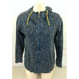 Bench Women's Blue Black Cheetah Print Long Sleeve Full Zip Jacket Size Medium
