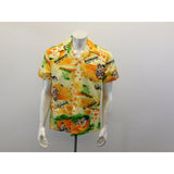 Bajan Tropical All Over Print Button Up Shirt Men's Medium Graphic Short Sleeve