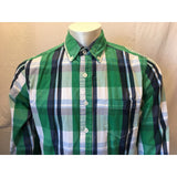 Aeropostale Men's Long Sleeve Blue Green Plaid Button Down Shirt Size Medium