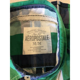 Aeropostale Men's Long Sleeve Blue Green Plaid Button Down Shirt Size Medium