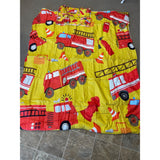 Childs Bedroom Comforter Full Size with 2 Pillow cases Yellow w/red fire trucks NEW
