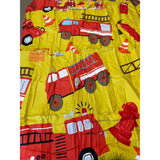 Childs Bedroom Comforter Full Size with 2 Pillow cases Yellow w/red fire trucks NEW
