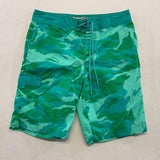 Arizona Jeans Men's Green Cameo Board Shorts Size 30 Cotton Blend