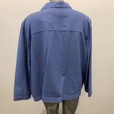Maggie Barnes Button Up Blouse Women's Size 24W Blue Long Sleeve Lyocell Blend Top NEW