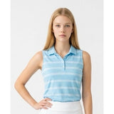 Puma Golf Women's XL sleeveless Golf shirt blue striped poly/spandex pre-owned