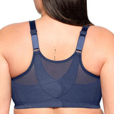 Glamorise #1265 MagicLift Front Close Posture Back Support Bra Blue