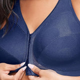 Glamorise #1265 MagicLift Front Close Posture Back Support Bra Blue