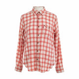 Hollister Womens M Button Front Long Sleeve Top Shirt Pink Plaid Pre-owned