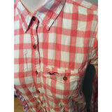 Hollister Womens M Button Front Long Sleeve Top Shirt Pink Plaid Pre-owned
