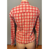 Hollister Womens M Button Front Long Sleeve Top Shirt Pink Plaid Pre-owned