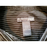 H&M Brown White Striped Long Sleeve Men's Medium Button Up Cotton Shirt