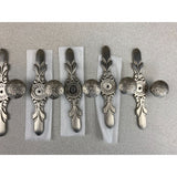 Brushed Silver Cabinet Door Knobs With Backing Plates 5 Pack
