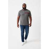 Tommy Hilfiger men's T Shirt Large Gray Short Sleeve Spell Out Crew Neck Tee
