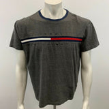 Tommy Hilfiger men's T Shirt Large Gray Short Sleeve Spell Out Crew Neck Tee