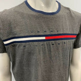 Tommy Hilfiger men's T Shirt Large Gray Short Sleeve Spell Out Crew Neck Tee