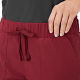 Hanes Women S Scrubs Cargo Joggers  Healthcare Afternoon Burgundy NWT
