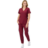 Hanes Women S Scrubs Cargo Joggers  Healthcare Afternoon Burgundy NWT