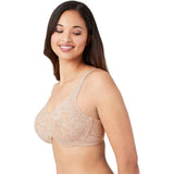 Wacoal # 65547 Womens Halo Lace Full Coverage Underwire Bra Toast