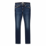 Vigoss Girl Skinny Leg Blue Jeans Size 8 Stretch Ramie Blend Beaded Denim