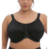 Elomi EL8041 Energise Underwire Sports Bra with J Hook in Black Size 38DD NWT