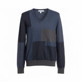 Calvin Klein V Neck Sweater Men's Medium Blue Gray Long Sleeve Wool/Acrylic Swea