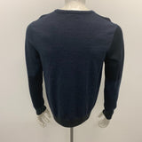 Calvin Klein V Neck Sweater Men's Medium Blue Gray Long Sleeve Wool/Acrylic Swea