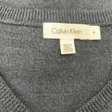 Calvin Klein V Neck Sweater Men's Medium Blue Gray Long Sleeve Wool/Acrylic Swea