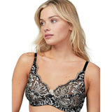 Wonderbra 7460 Floral Lace Unlined Underwire Bra Black