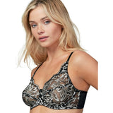 Wonderbra 7460 Floral Lace Unlined Underwire Bra Black