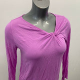 Banana Republic Blouse Women’s Small Purple Rayon Cross Neck