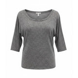 American Eagle Shirt Women's Medium Gray Scoop Neck Polyester Linen Top