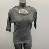 American Eagle Shirt Women's Medium Gray Scoop Neck Polyester Linen Top