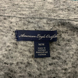 American Eagle Shirt Women's Medium Gray Scoop Neck Polyester Linen Top