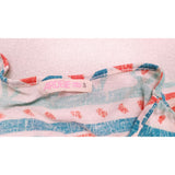 Ardene Women's Tie Front T Shirt Size Small Round Neck White Orange Teal Patterned Tee