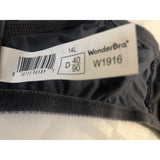 Wonderbra Plus Full Support Underwire Bra Charcoal with Black Lace Style W1916.