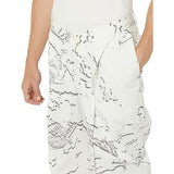 maison blanche All-Gender 100% Cotton Pants Asymetrical White Gray Print Medium