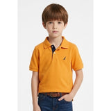 Nautica Boys Size 3T Yellow Cuffed Short Sleeve Cotton Pique Polo Shirt