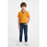 Nautica Boys Size 3T Yellow Cuffed Short Sleeve Cotton Pique Polo Shirt