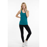 Champon Women's Racerback Tank Top Small Green Activewear Built in Bra