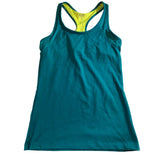 Champon Women's Racerback Tank Top Small Green Activewear Built in Bra