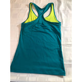 Champon Women's Racerback Tank Top Small Green Activewear Built in Bra