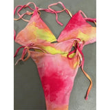 SPEVERT Womens 3 Piece Tie-Dye Swimsuits Triangle Halter Bikini Set
