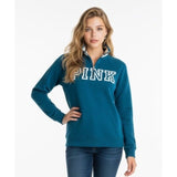 PINK Victoria Secret Women's 1/4 Zip Pullover Sweatshirt Size Small Blue