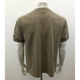 Kodiak Men's  Large Cotton  Collarless V Neck Green Short Sleeve Shirt