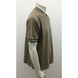 Kodiak Men's  Large Cotton  Collarless V Neck Green Short Sleeve Shirt