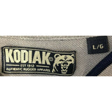 Kodiak Men's  Large Cotton  Collarless V Neck Green Short Sleeve Shirt