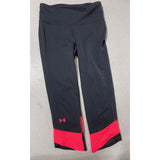 Under Armour Womens 4 Capri Leggings Activewear Yoga Pants Black Pink