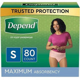 Depend Fresh Protection Incontinence Underwear for Women Small Blush 80 Count