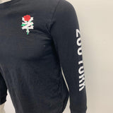 Zoo York T Shirt Youth Large Cotton Black Long Sleeve roses
