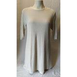 Zara Women's Beige Sparkle 3/4 Sleeve Layered Tunic Zipper Closure Dress